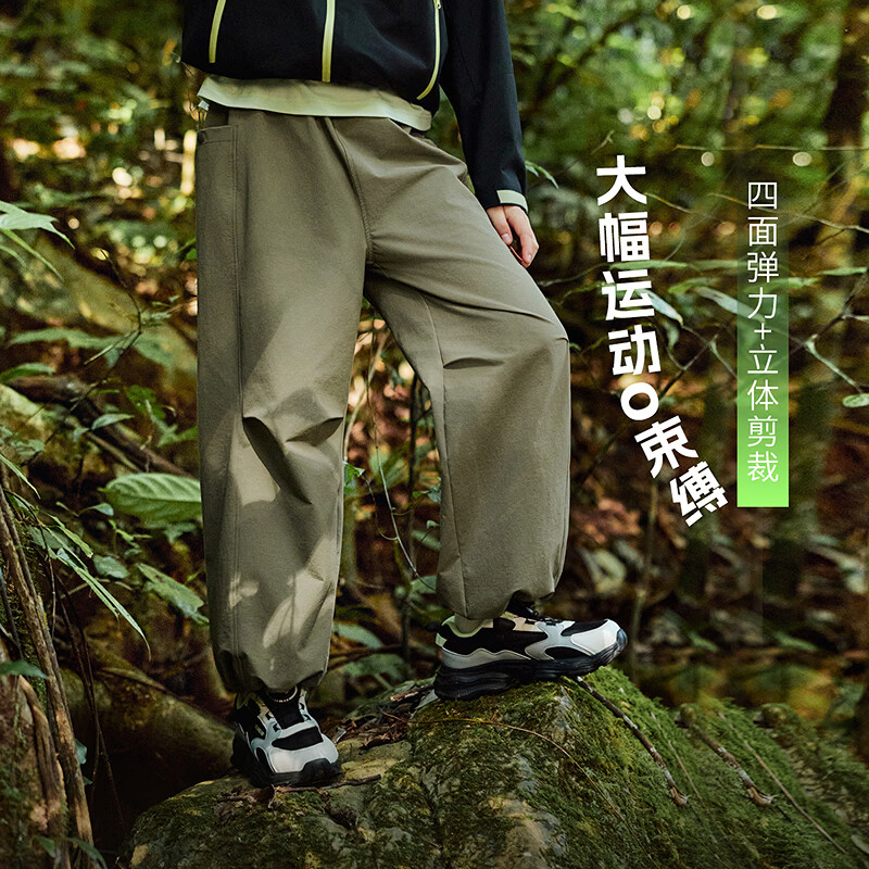 探路者（TOREAD）男女童裤子 2026年新款春夏款童装儿童两穿防泼工装裤QAMMBO95136 苍绿 170