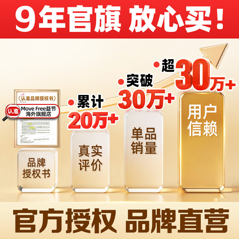 益节(Move Free)金装氨糖软骨素绿瓶升级版120 维骨力 美国原装进口 中老年营养品 【加倍舒缓】升级金装氨糖 120粒*1瓶