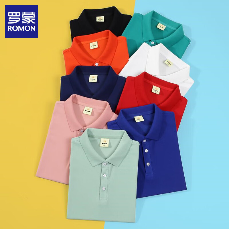 罗蒙(ROMON)冰丝短袖polo衫男2026夏季商务休闲男士翻领半袖T恤上衣男装衣服 藏青 3XL (建议体重170-185斤)