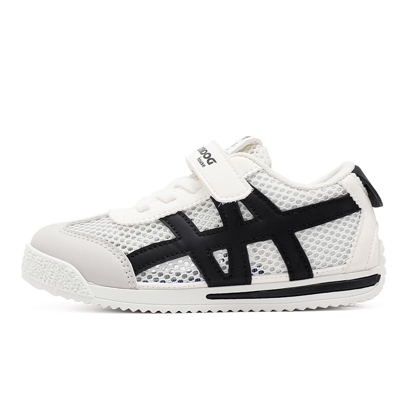 BOBDOG house童鞋2026夏季网面德训鞋女孩低帮儿童运动鞋男童休闲鞋子跑步鞋 白/黑 30 适合脚长19.0cm