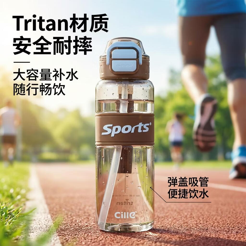 希乐（cille）运动水杯学生男女大容量户外健身补水加厚抗摔便携杯子