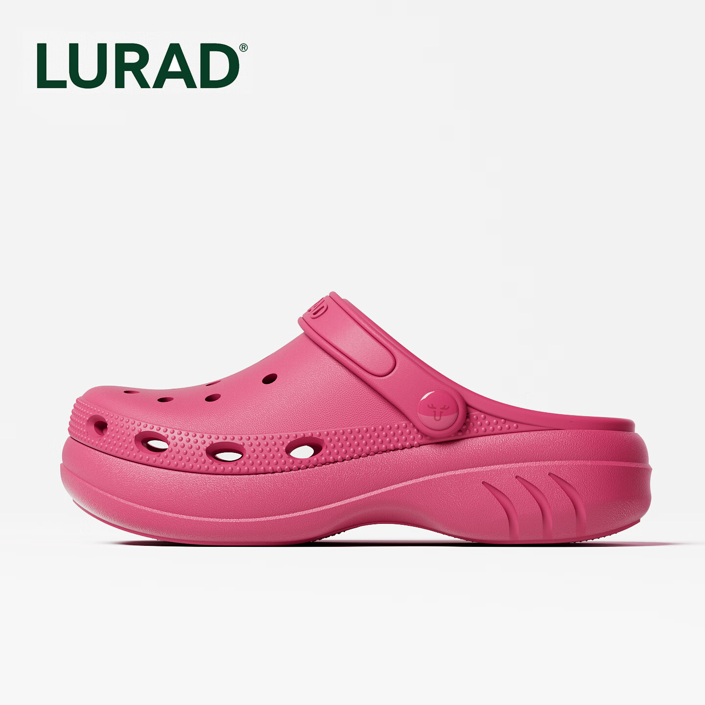 LIANGDIFEN厚底洞洞鞋男女夏季居家透气情侣增高沙滩户外穿防滑EVA包头凉鞋 玫红 39.5 (255mm)