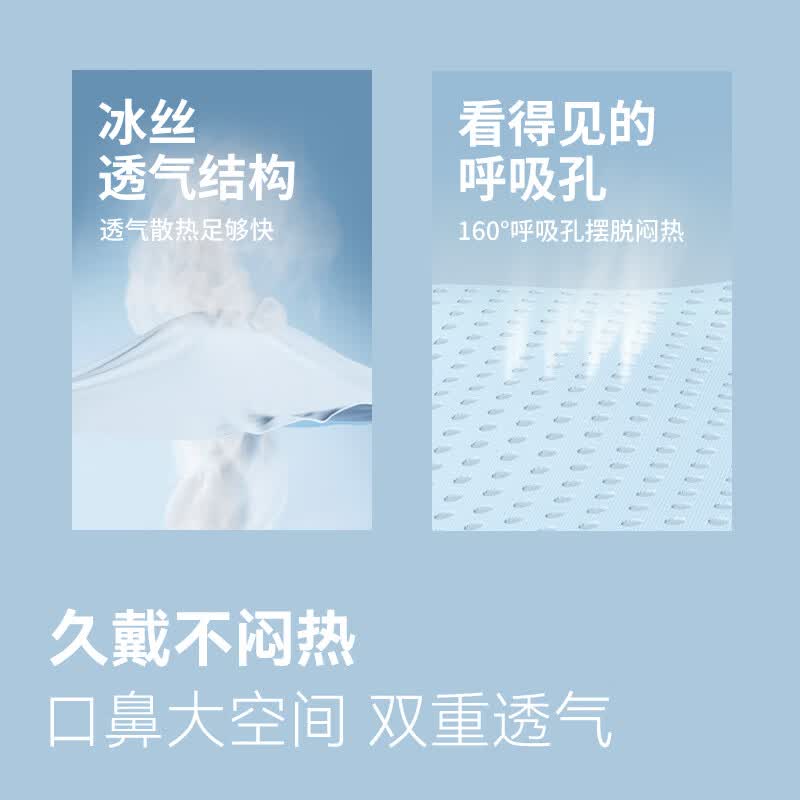 GOLOVEJOY高乐捷防晒口罩女夏季户外骑车运动通勤跑步透气凉感冰丝遮阳面罩 冰川灰【冰丝透气/UPF50+】 常规码