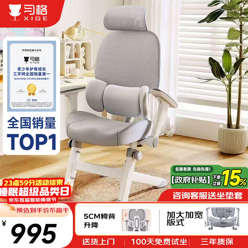 习格X19ypro学习椅子书桌椅人体工学电脑椅初高中学生青少年家用写字
