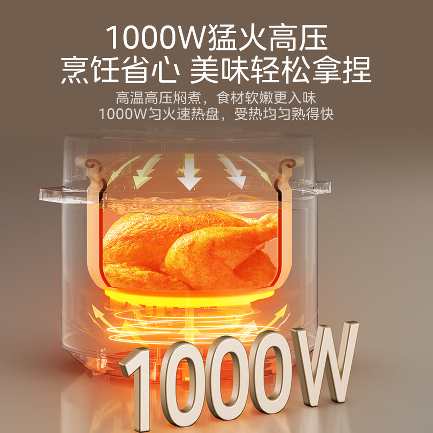 美的电压力锅6升电高压锅家用电饭锅电饭煲大容量双胆高压煮饭多功能智能预约 煲汤炖肉特设去腥增浓 【精致大屏双胆】提鲜系列 6L