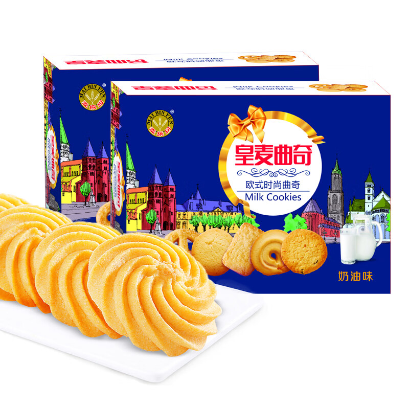 麦缤纷(MAI BIN FEN) 麦缤纷皇麦曲奇饼干660g礼盒奶油蔓越莓欧式休闲零食送礼礼品 皇麦曲奇330g蔓越莓味*1盒 京东折扣/优惠券