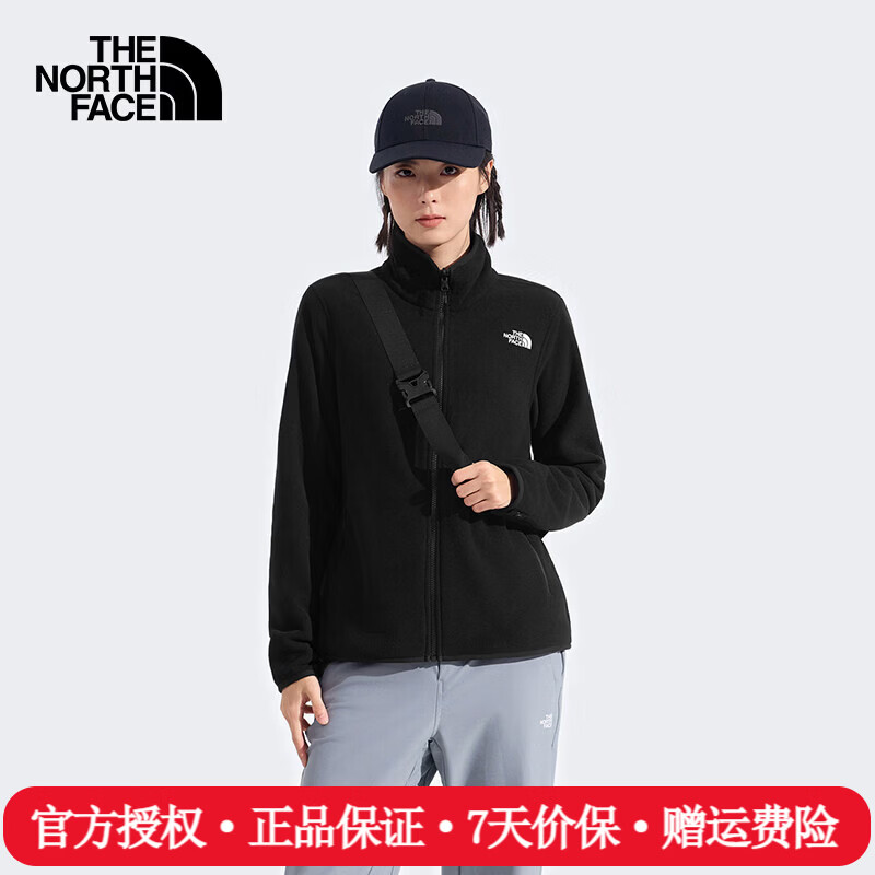 The North Face北面抓绒衣女26春夏新款户外运动保暖立领可做内胆休闲外套8FJU JK3/宇宙黑 L /165/92A