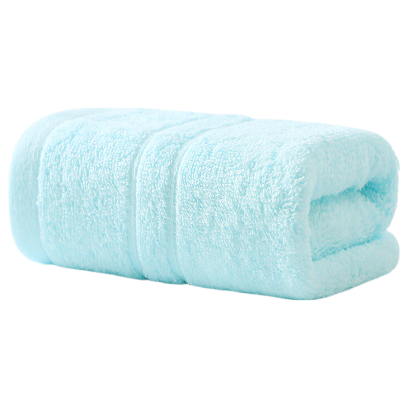 洁丽雅 毛巾成人纯棉洗脸洗澡全棉舒适柔软新疆长绒棉加厚吸水情侣面巾 素色-浅兰 1条