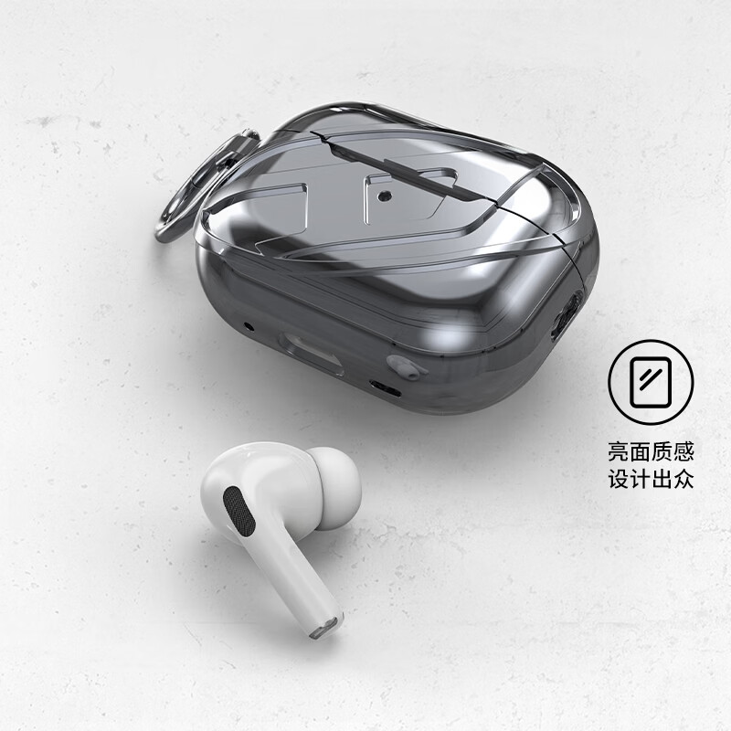DIESELDIESEL 亮面款耳机保护壳适用苹果耳机AirPodsPro/AirPodsPro2 TPU保护套全包防摔外壳 AirPods Pro/Pro2 亮黑色