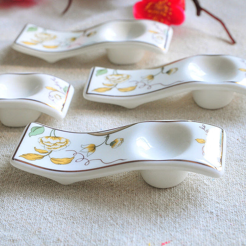 汇格5个装筷子架托筷子勺托两用轻奢筷架家用筷托陶瓷筷枕拖垫筷置 峰会筷子架5只装香榭丽舍