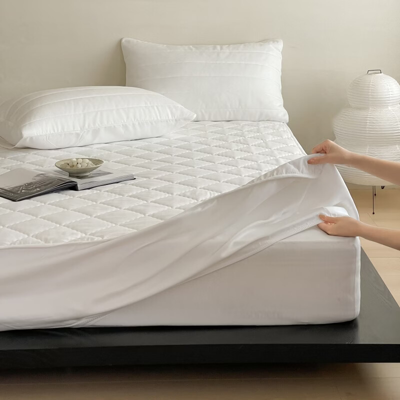 ROLAND LIVE三防功能夹棉床笠单件防水单双人床床垫保护套席梦思防尘罩四季 SW 三防夹棉床笠-纯净白 单床笠120*200cm