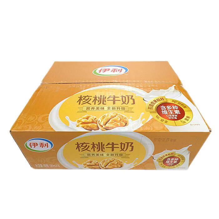 伊利核桃奶 无菌枕硬纸袋独立包装190ml*16袋整箱早餐奶 伊利核桃牛奶190ml*16袋