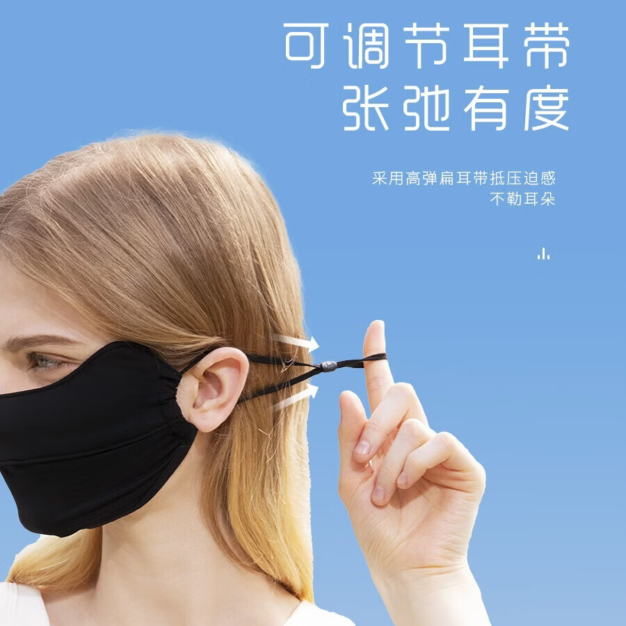 茉寻护眼角防晒口罩时尚透气冰丝面罩超薄凉感 灰色 无规格