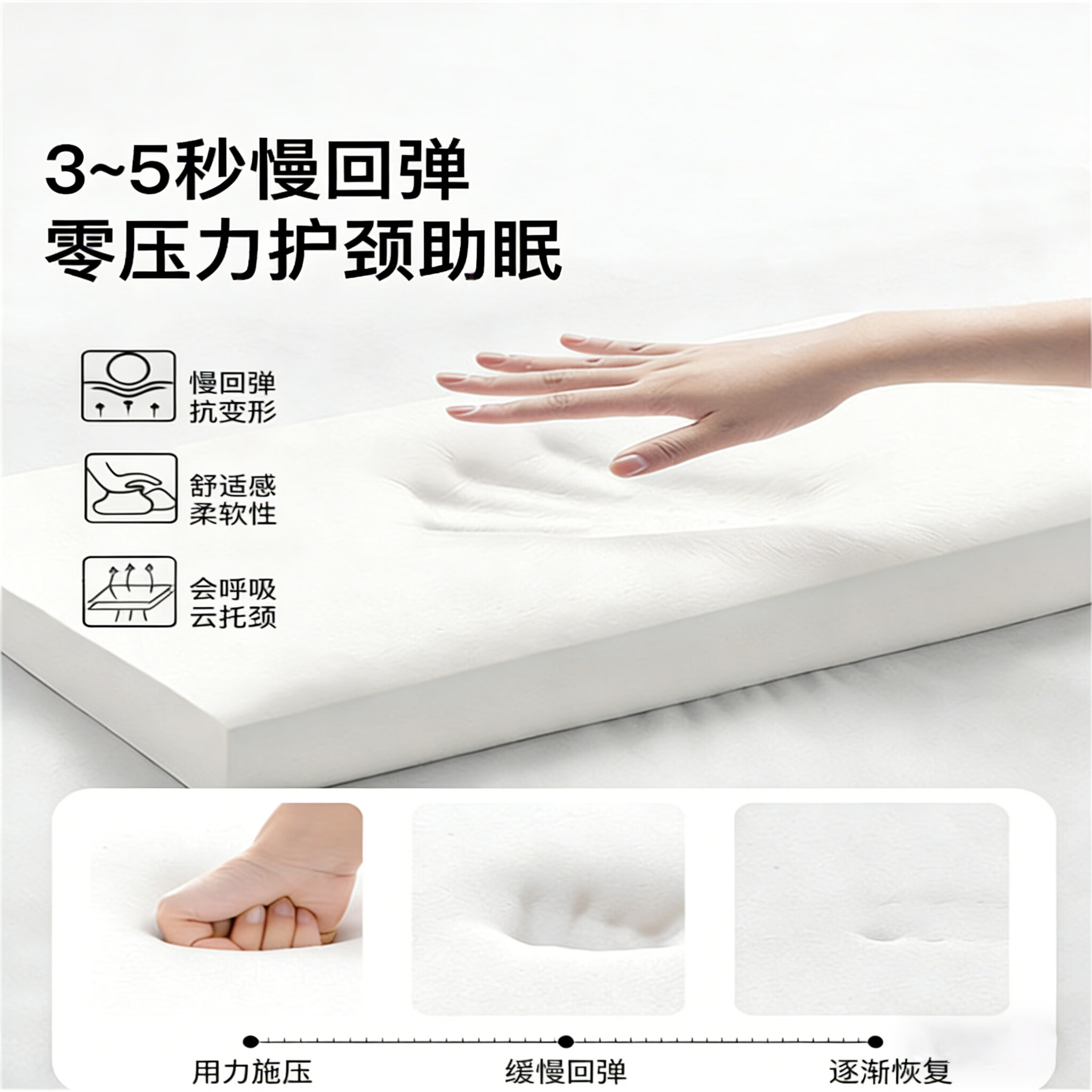 樵纪儿童枕头A类婴幼儿枕芯减压深睡枕3-18岁分段记忆枕颈椎专用枕 蓝色 A类 单只 中枕 6cm 6-10岁中童阶段