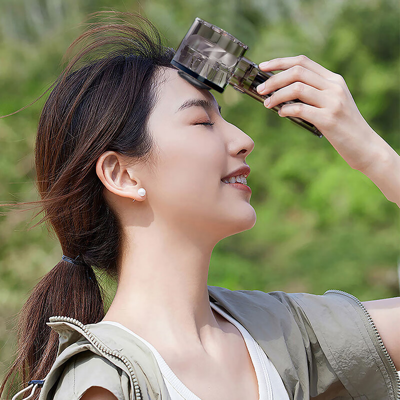 千喻制冷手持小风扇高速手拿空调电风扇静音便携式桌面涡轮电扇usb充电半导体学生儿童户外降温神器 QYF026