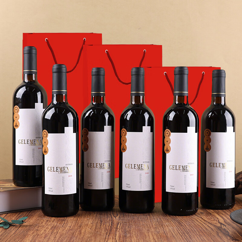 歌乐美娜澳洲进口干红葡萄酒红酒14度750ml 整箱6瓶送礼袋 京东折扣/优惠券