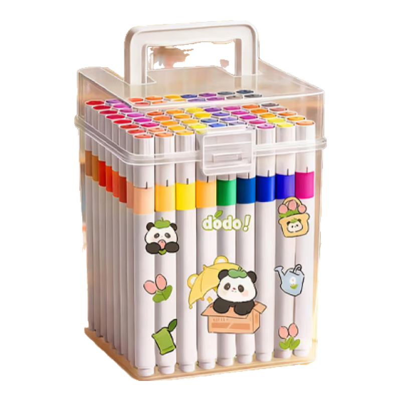 丙烯马克笔卡皮巴拉贴纸小学生专用女孩礼物水彩笔可叠色彩色笔防水儿童画笔 其他/other 12色（送卡皮巴拉贴纸+升级收纳桶）
