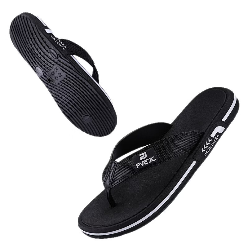 鞋百乐拖鞋人字拖男士夏季款外穿防臭防滑外出新款夹脚耐磨户外运动 338-绿卡 44 -45码