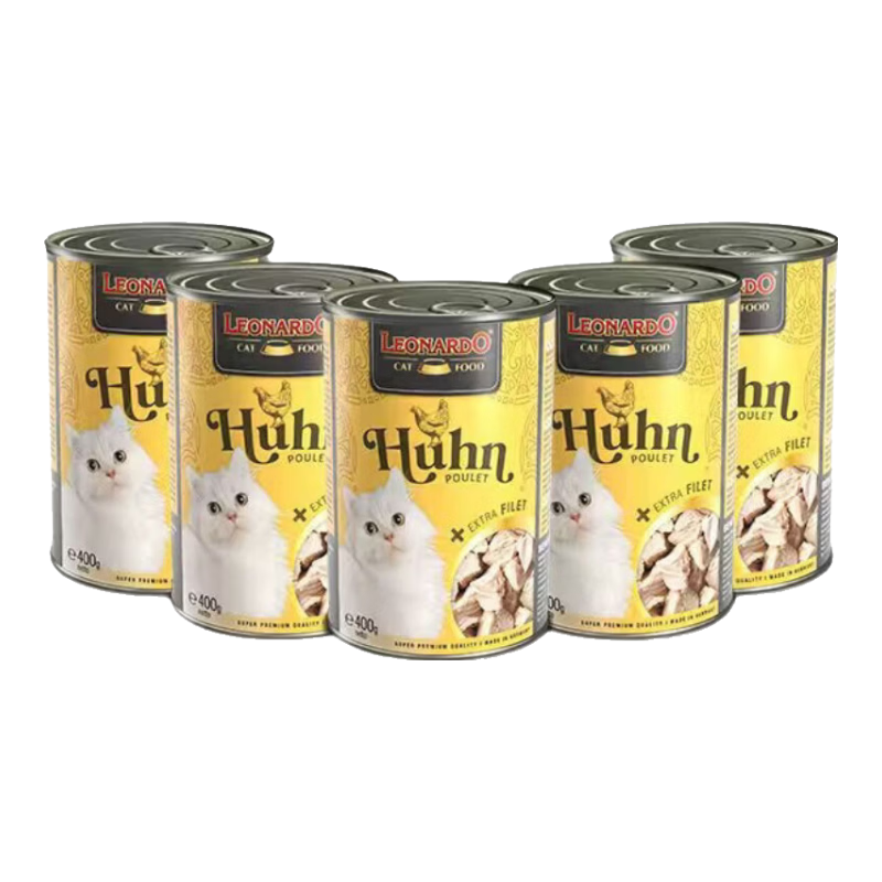 小李子（LEONARDO）猫罐头 成猫幼猫主食罐200g 德国进口猫湿粮 菲力系列400g 【大罐】菲力鸡肉400g*1罐