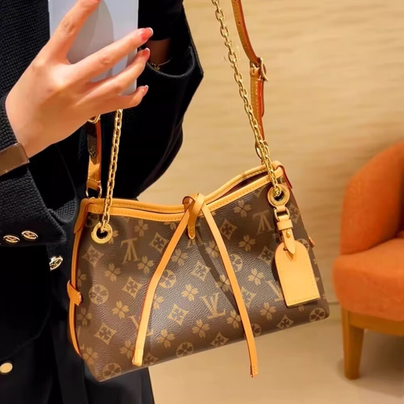 LV女包芯片版原标L凯瑞奥 BB水桶包 V2025新款大容量单肩斜挎包 L+V老花bb+礼盒+小票 26x 10 x 17