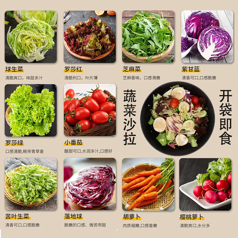 廊下滋味【免洗】开袋即食沙拉蔬菜新鲜混合生菜轻食减健身脂套餐蔬菜色拉 低脂即食鸡胸肉【3包】