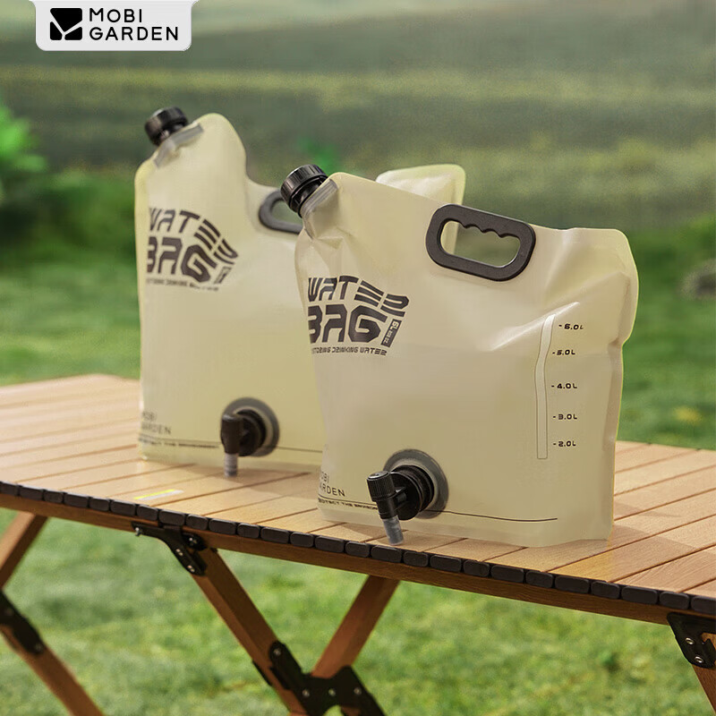 牧高笛（MOBIGARDEN）便携水袋 户外露营储水袋带水龙头手提大容量 NX25690002 帆木色