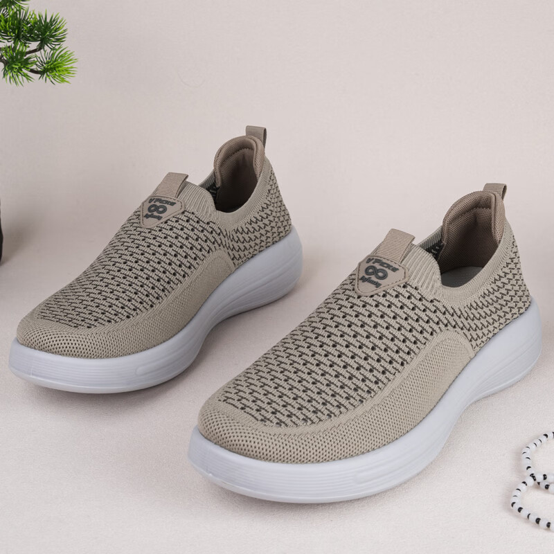 布瑞京（BURUIJING）夏季老北京布鞋男鞋透气网面镂空休闲鞋网眼轻便防滑软底爸爸网鞋 BRJ-12381米色 44