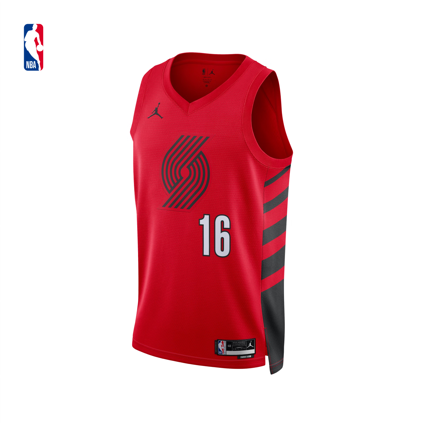 耐克（NIKE）官方NBA男子波特兰开拓者杨瀚森球衣速干篮球服 红色/开拓者/杨瀚森 L