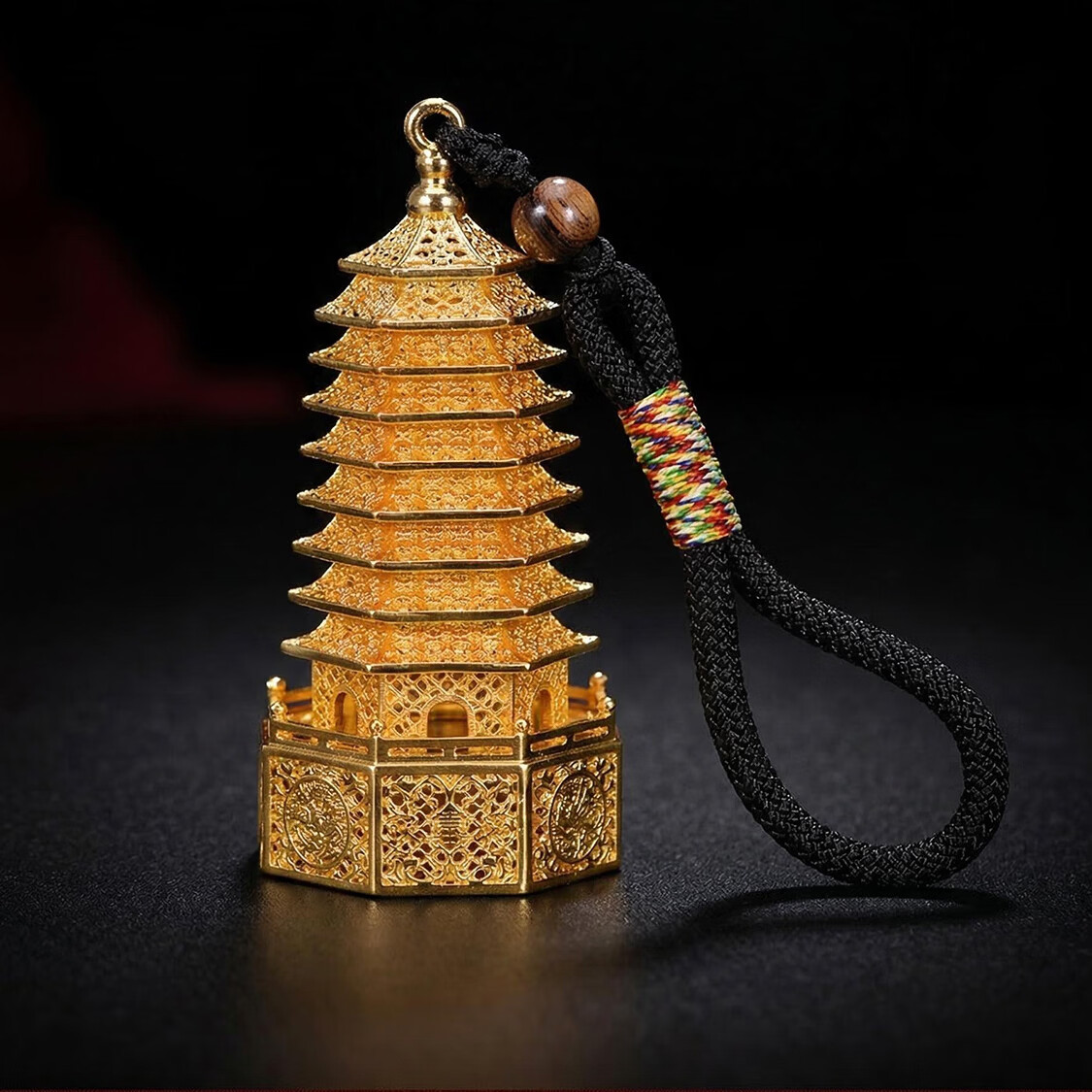 中掌柜黄铜文昌塔挂件花丝镂空书包装饰包挂文运系列毕业礼物 7厘米花丝文昌塔(9层)