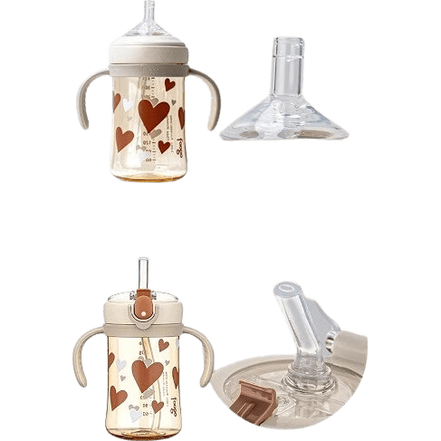 膳魔師（THERMOS）foogo兒童水杯1-3歲以上雙把手彎吸學(xué)飲杯寶寶吸管杯PPSU牛奶瓶 【愛心】防嗆十字學(xué)飲杯330ml （6m+）