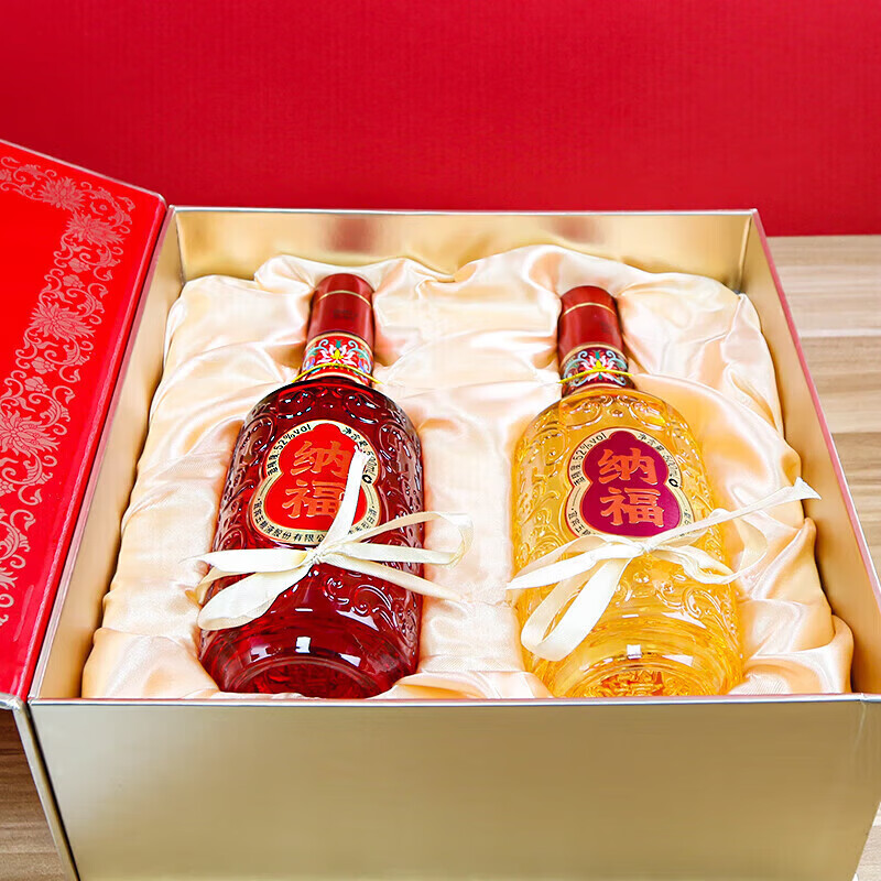 五粮浓香五粮液股份出品 纳福福运畅享礼盒装 52度浓香型白酒 500ml*2瓶 52度 500mL 2瓶