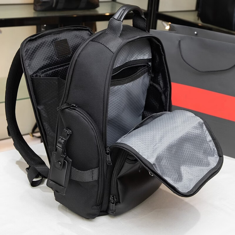 弹道尼龙双肩包男士商务通勤出差旅行大容量16寸防水电脑背包 黑色 232389黑色