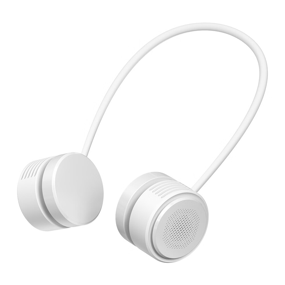 千喻挂脖懒人风扇迷你充电无叶收纳便携式usb颈脖子小型新款小风扇 QYF019冰川白