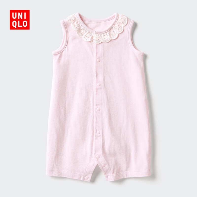 优衣库婴幼儿宝宝爬爬服/无袖婴儿衣服连体衣26春夏新款483023 10 水粉色 80cm