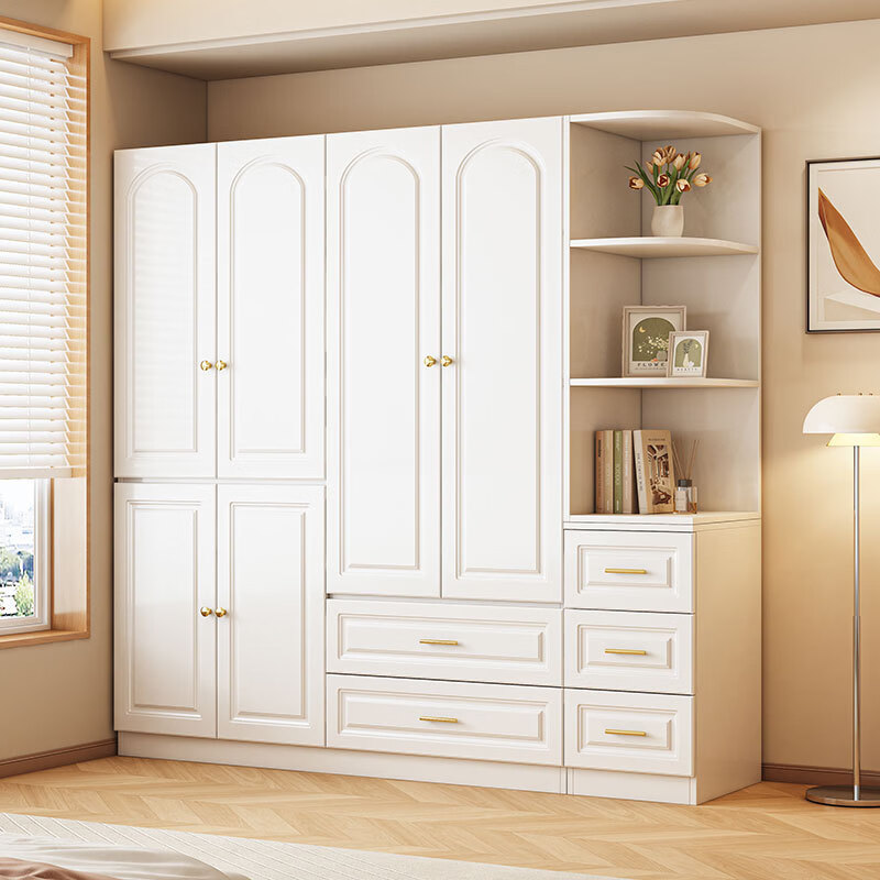 溥畔衣柜卧室家用儿童实木柜子2026新款爆款新型全挂式定制衣橱收纳柜 [6门]长220x深60x高200主柜+顶柜+边柜 包安装