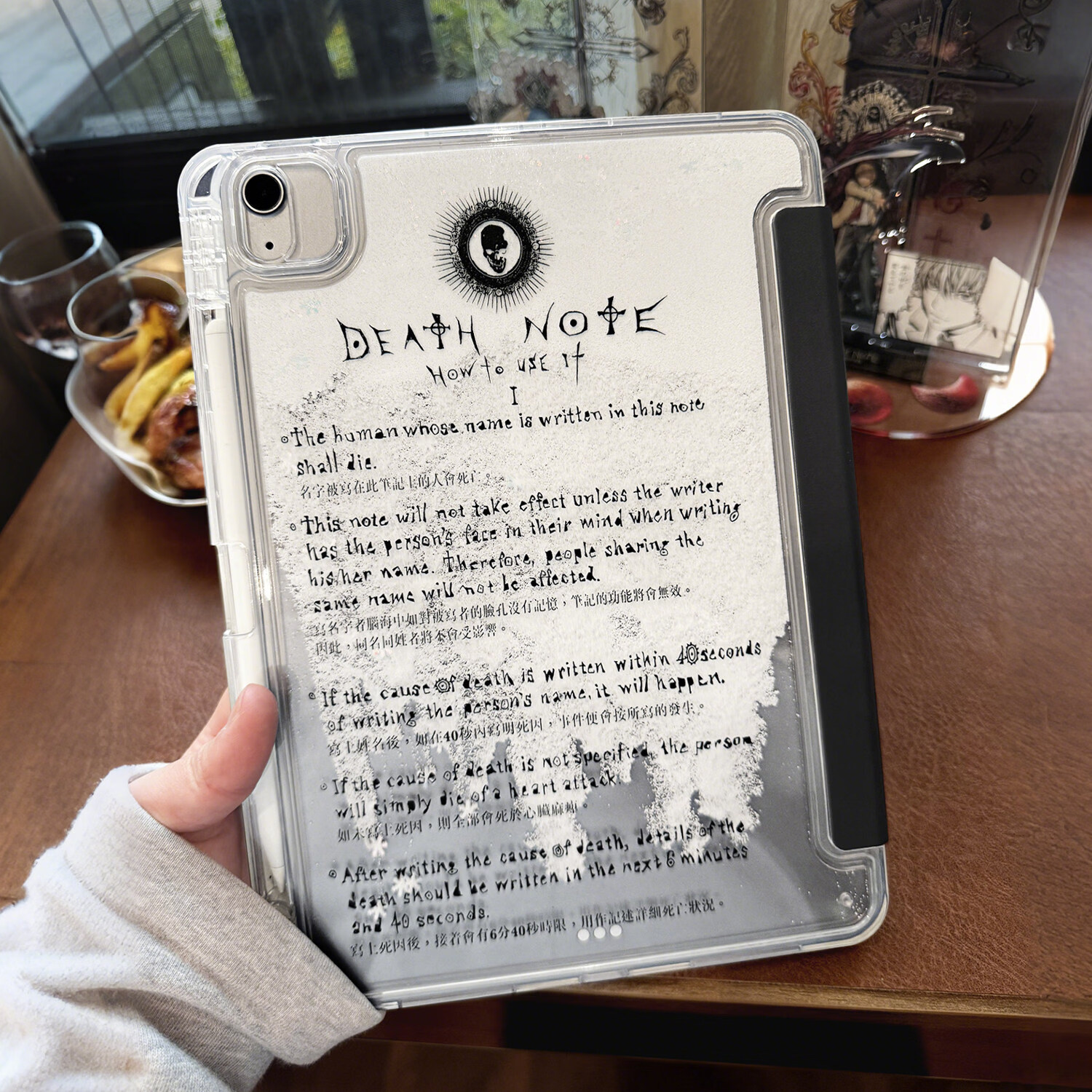 米黛蕾死亡笔记平板壳海贝20268新款雪花流沙适用11保护槽567保护套亚克力9 雪花流麻壳【死亡笔记】自带笔槽双层亚克力防弯升级 iPad7/8/9(10.2英寸)