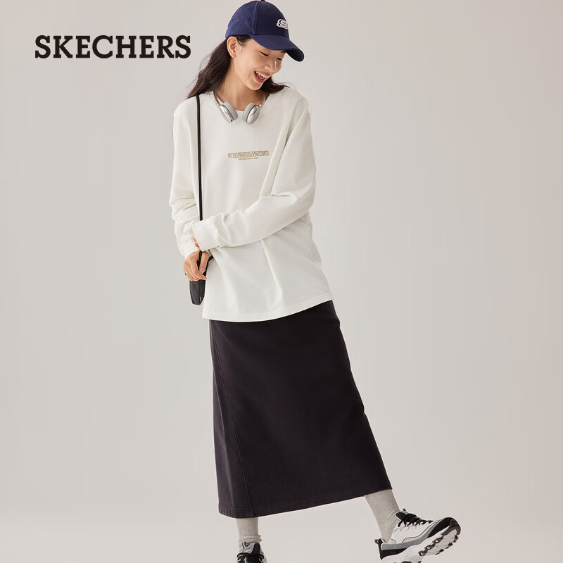 斯凯奇（Skechers）男女同款休闲针织长袖T恤衫L325U096