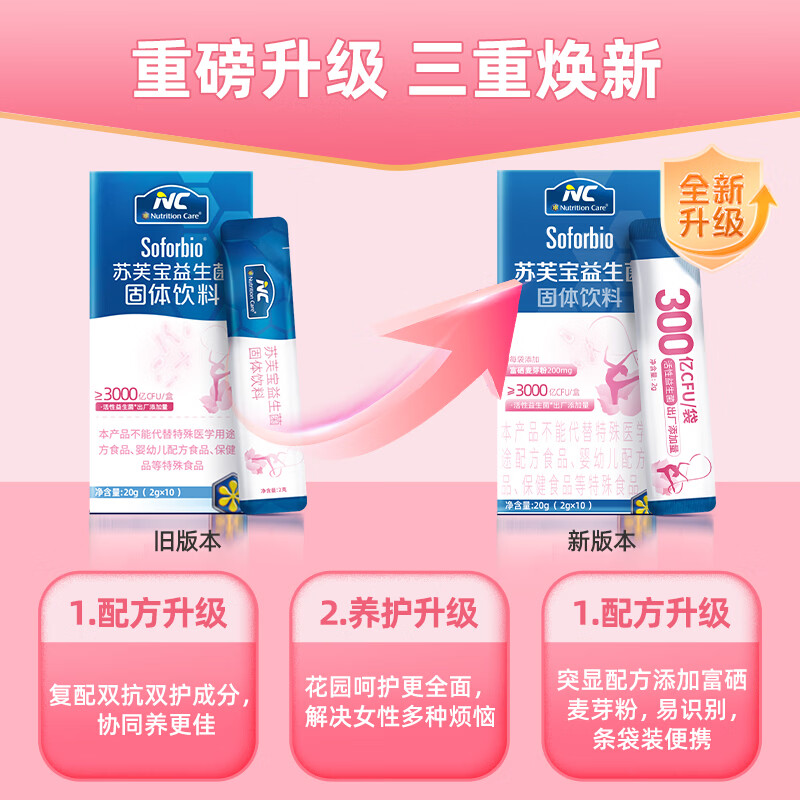 Nutrition Care纽新宝NC苏芙宝女性益生菌蔓越莓妇科炎症理调私处乳杆菌益生菌 尝鲜装（ 10袋*1盒 ）