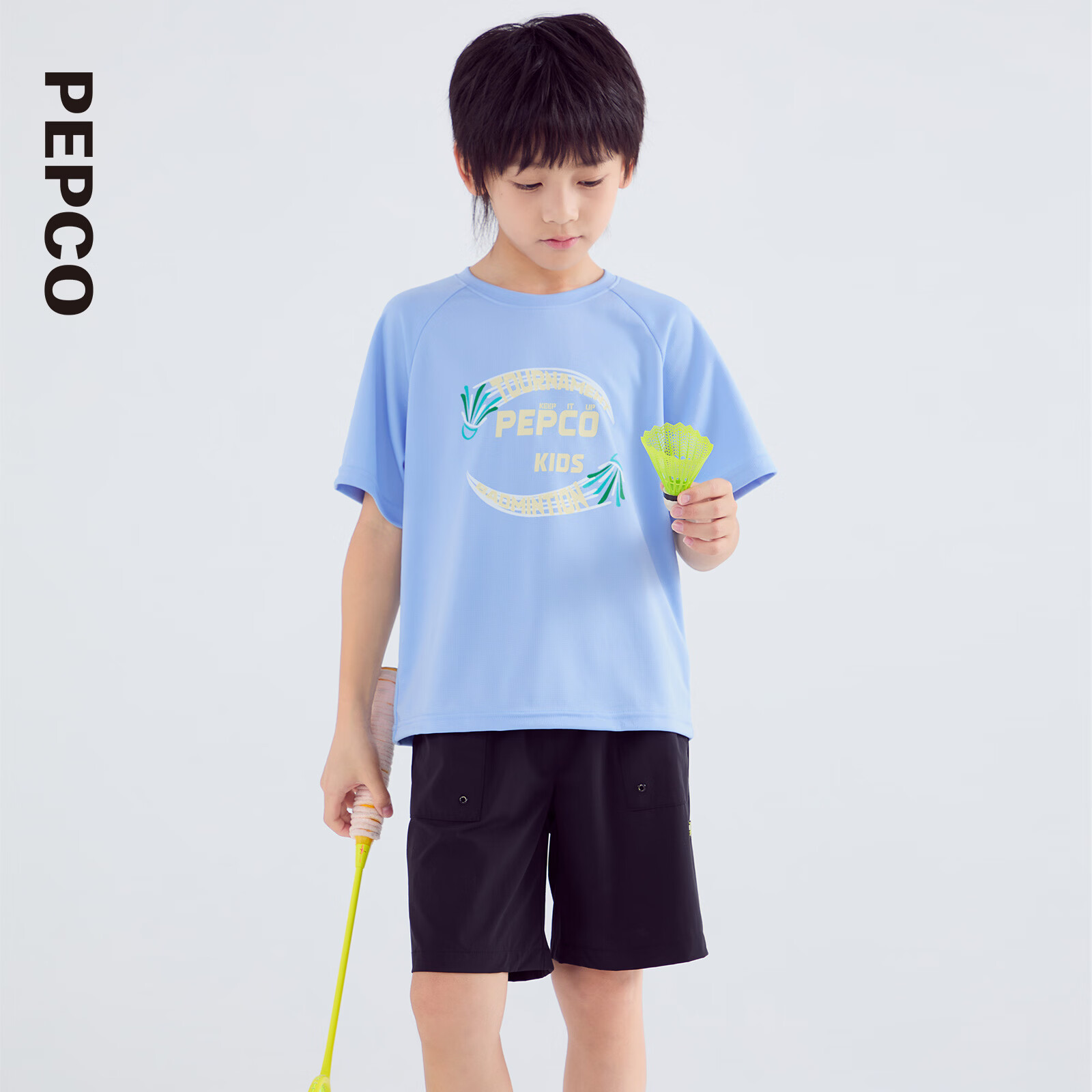 小猪班纳童装2026夏装新款儿童短袖T恤中大童女童圆领上衣女孩潮 桃皮粉 130