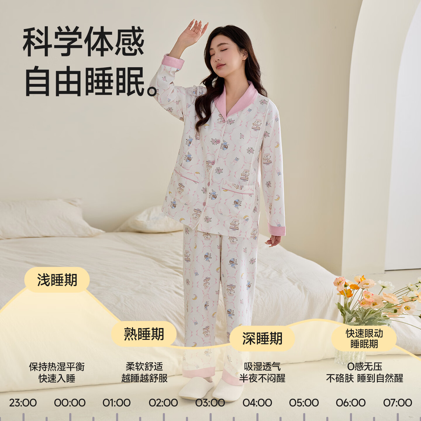 ROVO孕妇月子服产后喂奶哺乳睡衣吸汗产妇家居服套装 蝴蝶仙子【吸湿排汗 透气不闷热】 L