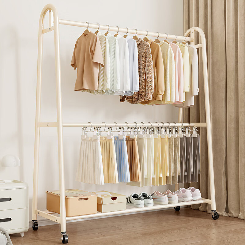 咏幻晾衣架落地室内挂衣架卧室可移动衣服收纳架宿舍凉衣杆简易衣帽架 【特粗25管】高级黑150cm长*180cm高10 大