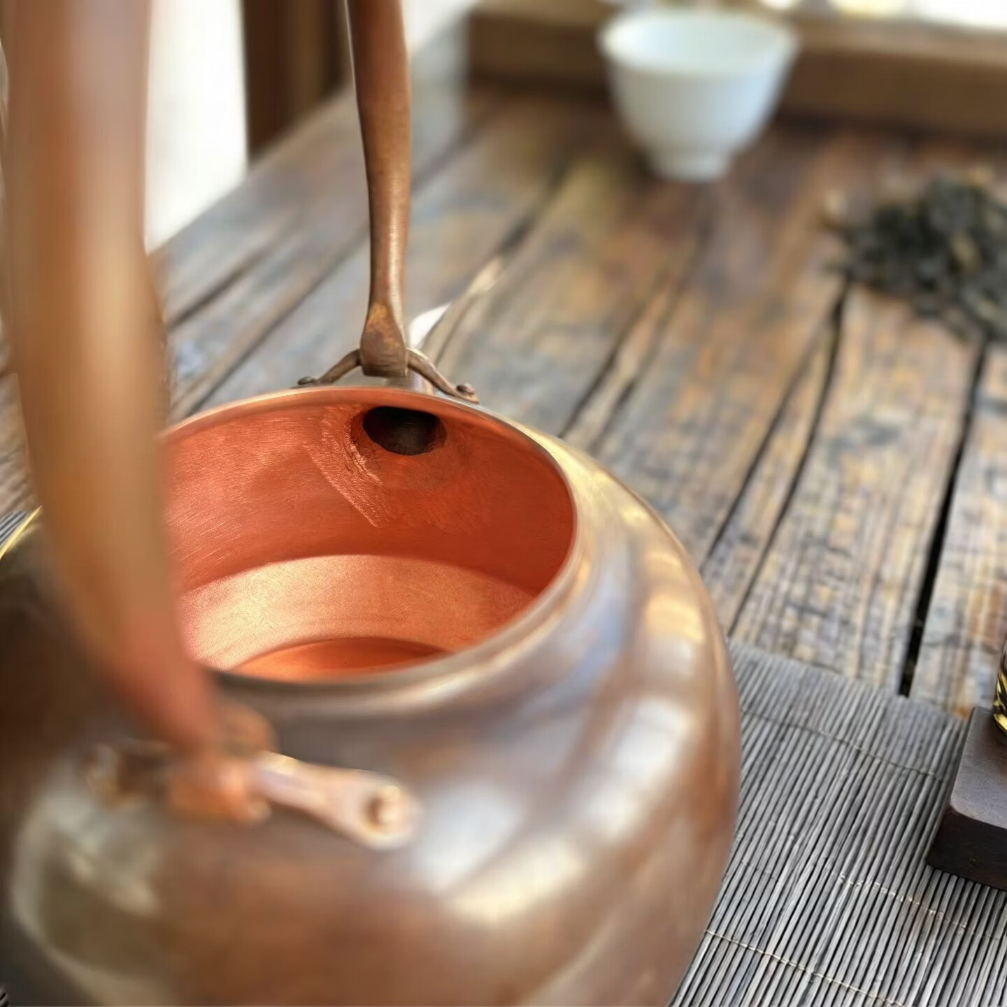 纯紫铜手工锤纹烧水壶炭火功夫茶具围炉煮茶壶家用中号煮水壶 紫铜提梁烧水壶（中号咖色） 550ml 紫铜提梁小号烧水壶（咖色）