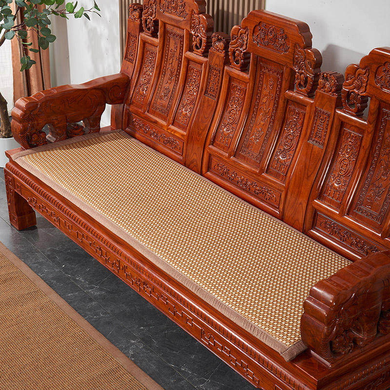 正圣藤席凉席沙发垫四季通用防滑2026年新款新中式红木夏季沙发坐垫 浅棕藤【升级加厚】 三人位60*180cm