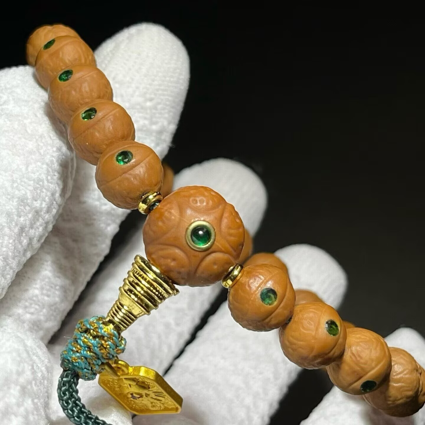 猴头精雕凤眼·小绿手串手链精挑猴头菩提雕刻而成0.9+mm/22+1颗