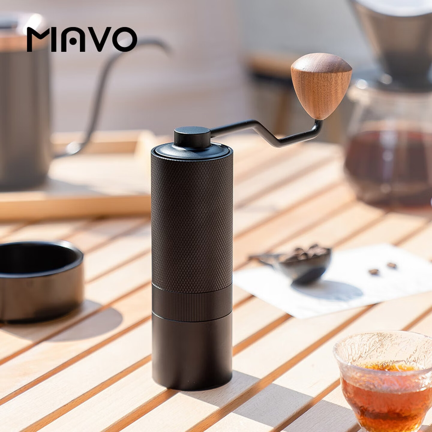 MAVO巫师全能手摇磨豆机咖啡豆研磨机手磨 磨豆器手摇CNC磨芯 曜岩黑