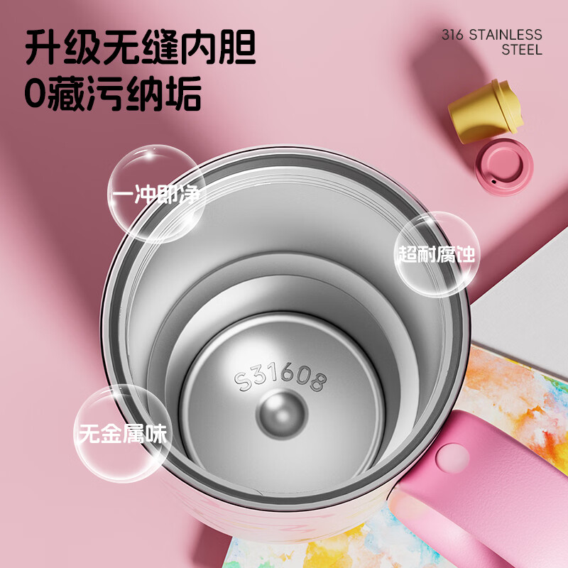 炊大皇(COOKER KING)大容量保温杯女冰霸杯巨无霸新款高颜值礼物车载吸管保冷水杯子 【316母婴级内胆】橙柚泡泡720ml