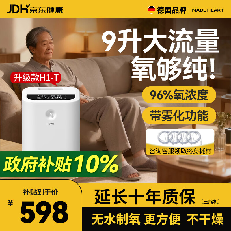 麦德哈特家用制氧机老人专用吸氧机高原孕妇吸氧呼吸一体便携式氧气机雾化