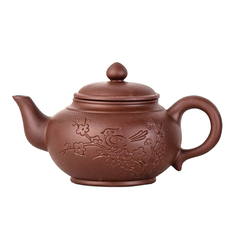 溥畔宜兴大容量紫砂壶半手工泡茶壶 家用中式风格陶瓷茶具组 大股型壶+4个80ml紫 .