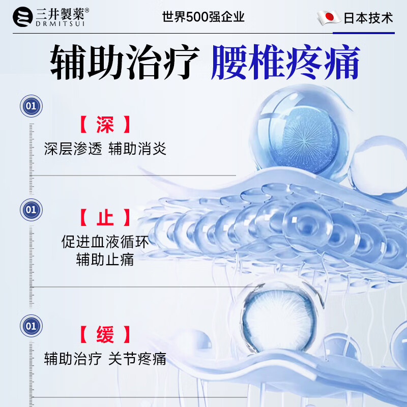 三井制药远红外理疗腰椎间盘突出膏药贴腰肌劳损腰疼痛10贴/盒 5盒装