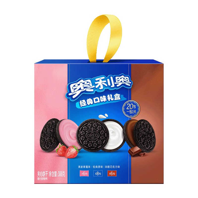 创宙 奥利奥(Oreo)夹心饼干玩心礼盒混合三口味388g 休闲零食大礼包早餐下午茶